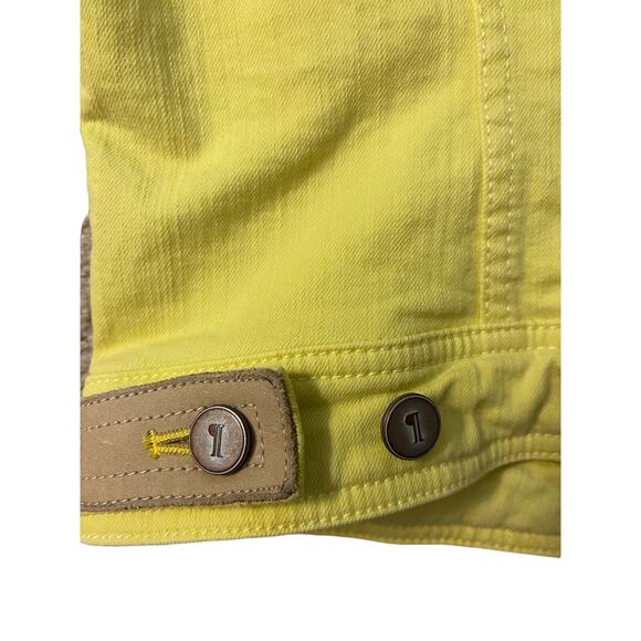 Anthropologie Pilcro‎ and the Letterpress Yellow Denim Jacket Size Large Petite - Picture 7 of 9